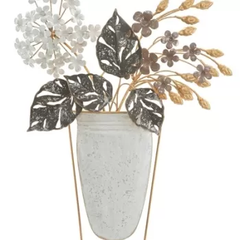 Decoratiune de perete Vase, Mauro Ferretti, 45.5x53 cm, fier, multicolor imagine