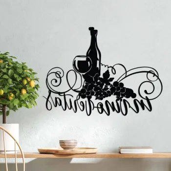 Decoratiune de perete, Veritas 3, Dimensiuni: 56 x 42 cm, Negru imagine