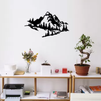 Decoratiune de perete, Vuslat, Metal, Dimensiune: 47 x 40 cm, Negru imagine