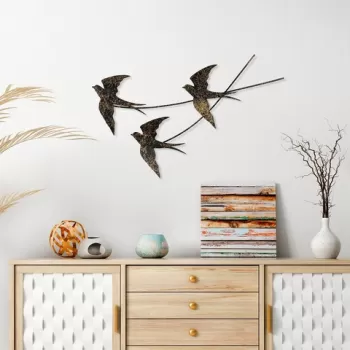 Decoratiune de perete, Wallow 2, Metal, 70 x 42 cm, Multicolor imagine