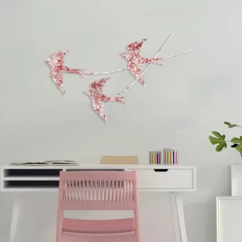 Decoratiune de perete, Wallow 5, Metal, 70 x 42 cm, Multicolor imagine