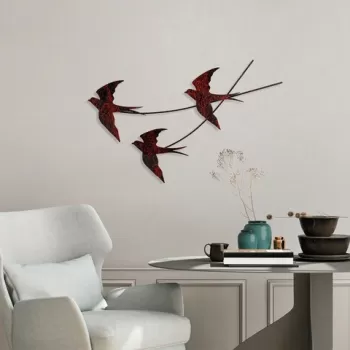 Decoratiune de perete, Wallow, Metal, 70 x 42 cm, Multicolor imagine
