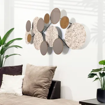 Decoratiune de perete, Wise, Metal, Dimensiuni: 100 x 8 x 50 cm, Multicolor imagine