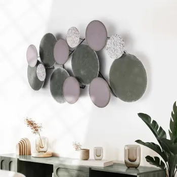 Decoratiune de perete, Wise, Metal, Dimensiuni: 100 x 8 x 50 cm, Multicolor imagine