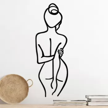 Decoratiune de perete, Woman Body, Metal, Dimensiune: 72 x 0,15 x 26 cm, Negru imagine