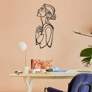 Decoratiune de perete, Woman Silhouette, OTEL, Dimensiuni: 40 x 88 cm (1 bucata), Negru imagine