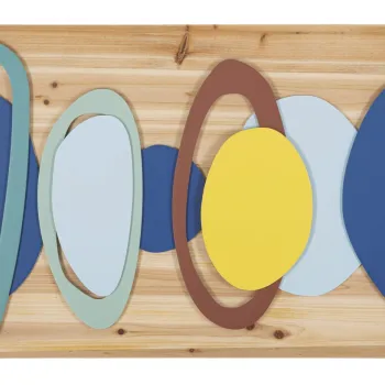 Decoratiune de perete Wood Color, Mauro Ferretti, 80x50 cm, fier/lemn de brad, multicolor imagine