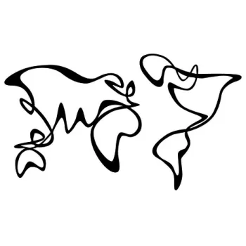 Decoratiune de perete, World Map 15, Tanelorn, 120x69 cm, metal imagine