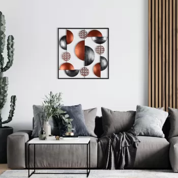 Decoratiune de perete, World Map Medium Metal Decor, Metal, Dimensiune: 55 x 55 cm, Negru imagine