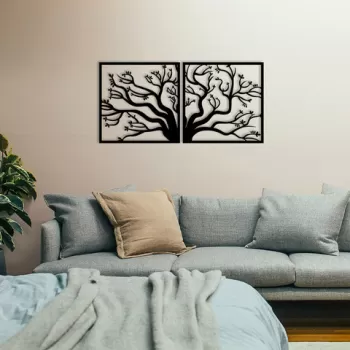 Decoratiune de perete, World Map Medium Metal Wall Decor, Metal, 100 x 50 cm, Negru imagine