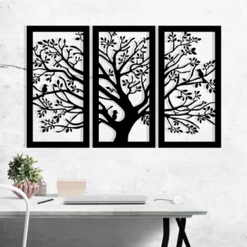 Decoratiune de perete, World Map Metal Decor 2, Metal, Dimensiune: 103 x 65 cm, Negru imagine