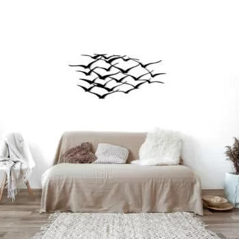 Decoratiune de perete, World Map Metal Decor 7, Metal, Dimensiune: 120 x 55 cm, Negru imagine