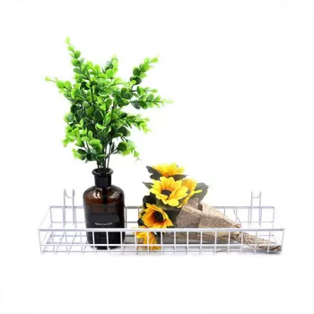 Decoratiune de perete, WR012, Metal, Dimensiune: 40 x 9 x 11 cm, Alb imagine
