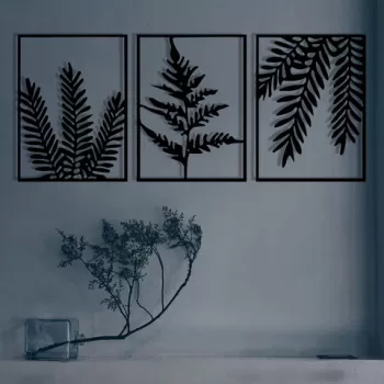 Decoratiune de perete, Yakomoz, Metal, Dimensiune: 118 x 50 cm, Negru imagine