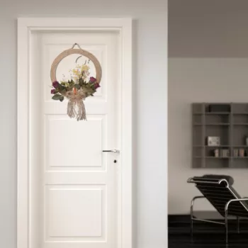Decoratiune de usa, Azmo, 31x31x1 cm, Iuta, Antracit imagine