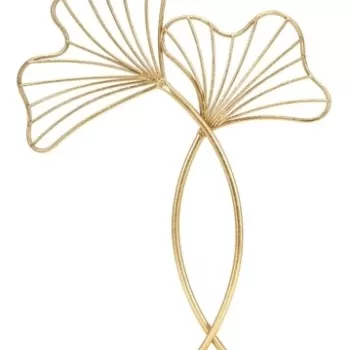 Decoratiune Double Leaves, Mauro Ferretti, 25x8.5x35 cm, fier, auriu imagine