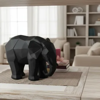 Decoratiune, Ers1235, 22x26 cm, Beton, Negru imagine