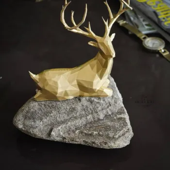Decoratiune, Ers2154, 16x14 cm, BIOPLASTIC, Auriu imagine