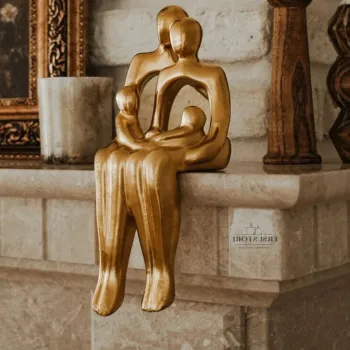 Decoratiune, Ers2162, 24x10 cm, BIOPLASTIC, Auriu imagine