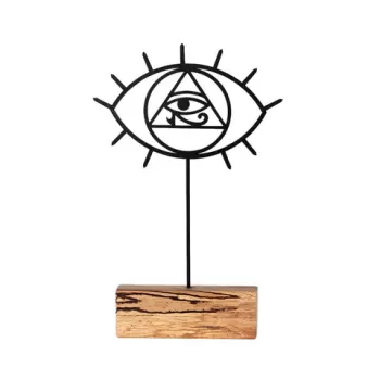Decoratiune, Eye, 17x35x3.5 cm, Metal, Negru imagine