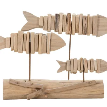 Decoratiune Fish Nature, Mauro Ferretti, 37x10x24 cm, lemn de tanoak, natural imagine