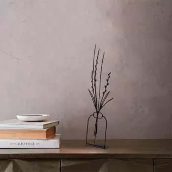 Decoratiune, Flowerpot, 19x44 cm, Metal, Negru imagine