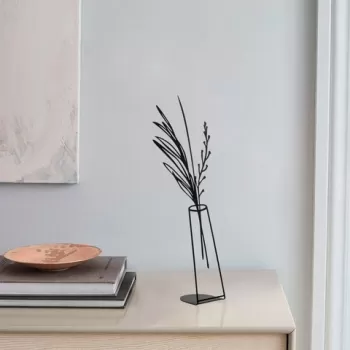 Decoratiune, Flowerpot, 19x50 cm, Metal, Negru imagine