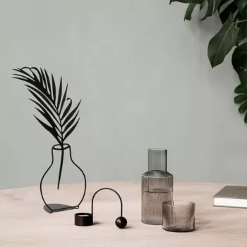 Decoratiune, Flowerpot, 20x39 cm, Metal, Negru imagine