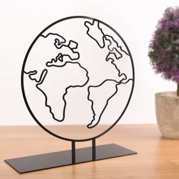 Decoratiune, Foglia, 22x20 cm, Metal, Negru imagine