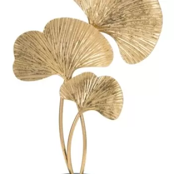 Decoratiune Foglie, Mauro Ferretti, 24.5x10.5x40.5 cm, fier, auriu imagine
