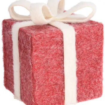 Decoratiune Giftbox v1, Excellent Houseware, 18x18x19 cm, polistiren, rosu imagine