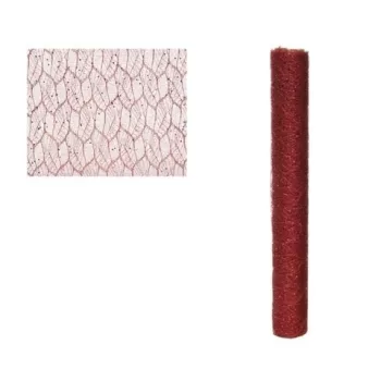 Decoratiune glitter leaf, Decoris, 200x35 cm, poliester, rosu imagine