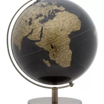 Decoratiune Globe, Mauro Ferretti, 25x25x34 cm, plastic, negru/auriu imagine