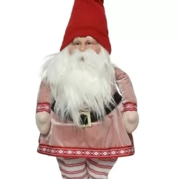 Decoratiune Gnome w dress pink, Decoris, 25x14x60 cm, poliester, multicolor imagine