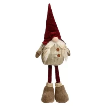 Decoratiune Gnome w hat bordo, Decoris, 14x12x50 cm, poliester, multicolor imagine