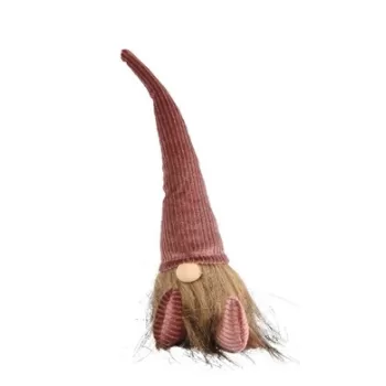 Decoratiune Gnome w hat dark pink, Decoris, 5x5x27 cm, poliester, roz imagine