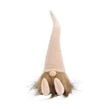 Decoratiune Gnome w hat light pink, Decoris, 5x5x27 cm, poliester, roz imagine