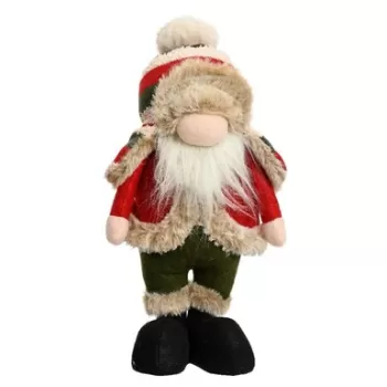 Decoratiune Gnome w hat w stripes, Decoris, 19x12x40 cm, poliester, multicolor imagine