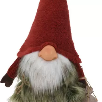 Decoratiune Gnome w red hat, 23x13x46 cm, plus, rosu imagine