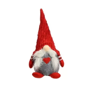 Decoratiune Gnome w red hat, Decoris, 14x12x30 cm, poliester, multicolor imagine