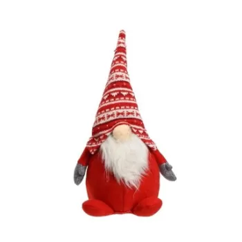 Decoratiune Gnome w stipe pattern hat, Decoris, 14x12x30 cm, poliester, multicolor imagine