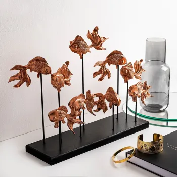 Decoratiune, GOLDFISH 2, Poliester, Cupru imagine