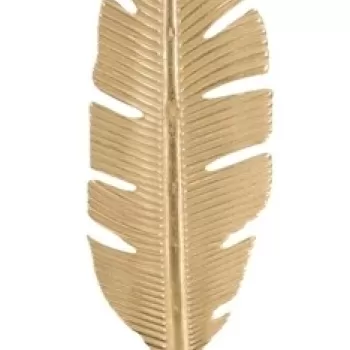 Decoratiune Leaf, Mauro Ferretti, 10x10x34 cm, fier, auriu imagine