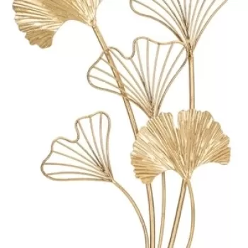 Decoratiune Leaf, Mauro Ferretti, 26x11.5x44.5 cm, fier, auriu imagine