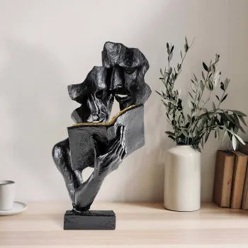 Decoratiune, Lecteur, 20x36x15 cm, Poliester, Negru imagine