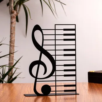 Decoratiune, Left Key, 23x18 cm, Metal, Negru imagine