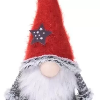 Decoratiune luminoasa Boy Gnome w star, 17x13x43 cm, poliester, multicolor imagine