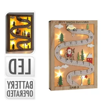 Decoratiune luminoasa calendar Advent Road V2, 20 x 28 cm, placaj imagine