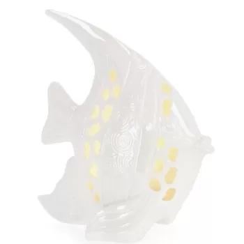 Decoratiune luminoasa Capri Porc Fish, Bizzotto, LED, 19.5 x 11.3 x 20.5 cm, portelan imagine