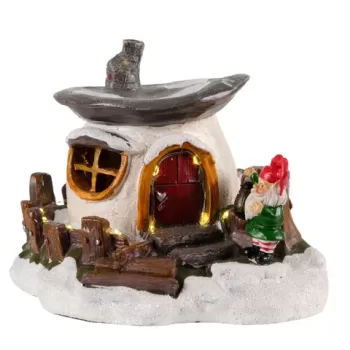 Decoratiune luminoasa Gnome house, Lumineo, 19x14x13 cm, 17 LED-uri, plastic, multicolor imagine